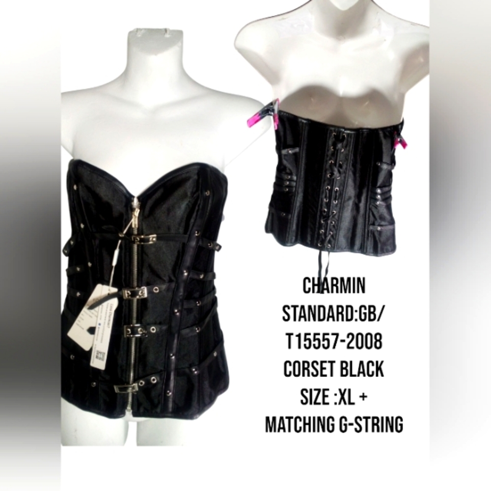 Charmin Black Corset with Buckle Details